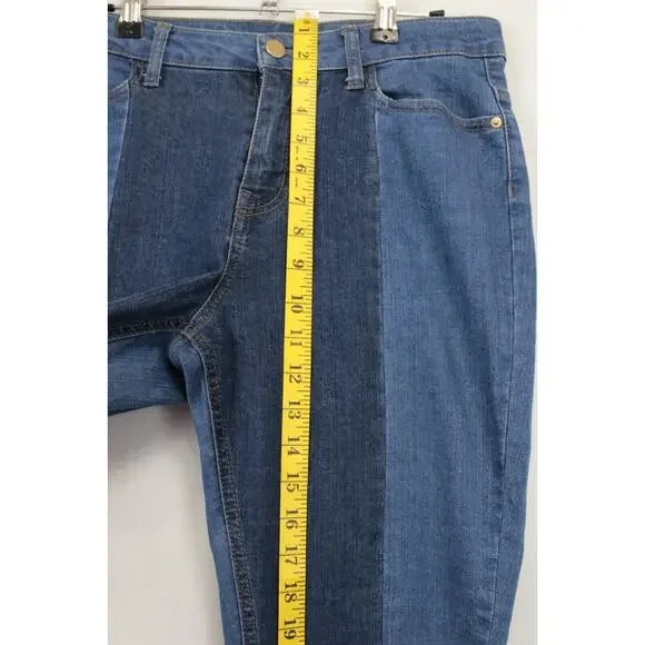 For The Republic Two Tone Denim Ankle Jeans Raw Hem Women 10 / 29 Blue Pants - Picture 4 of 10